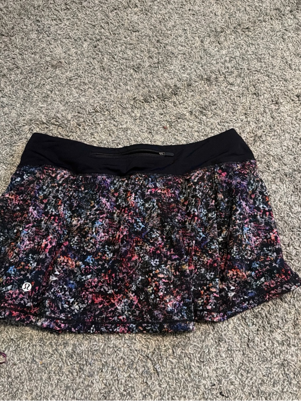 lululemon athletica Black Multicolor Print Active Skirt
